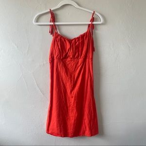 Orange linen summer dress